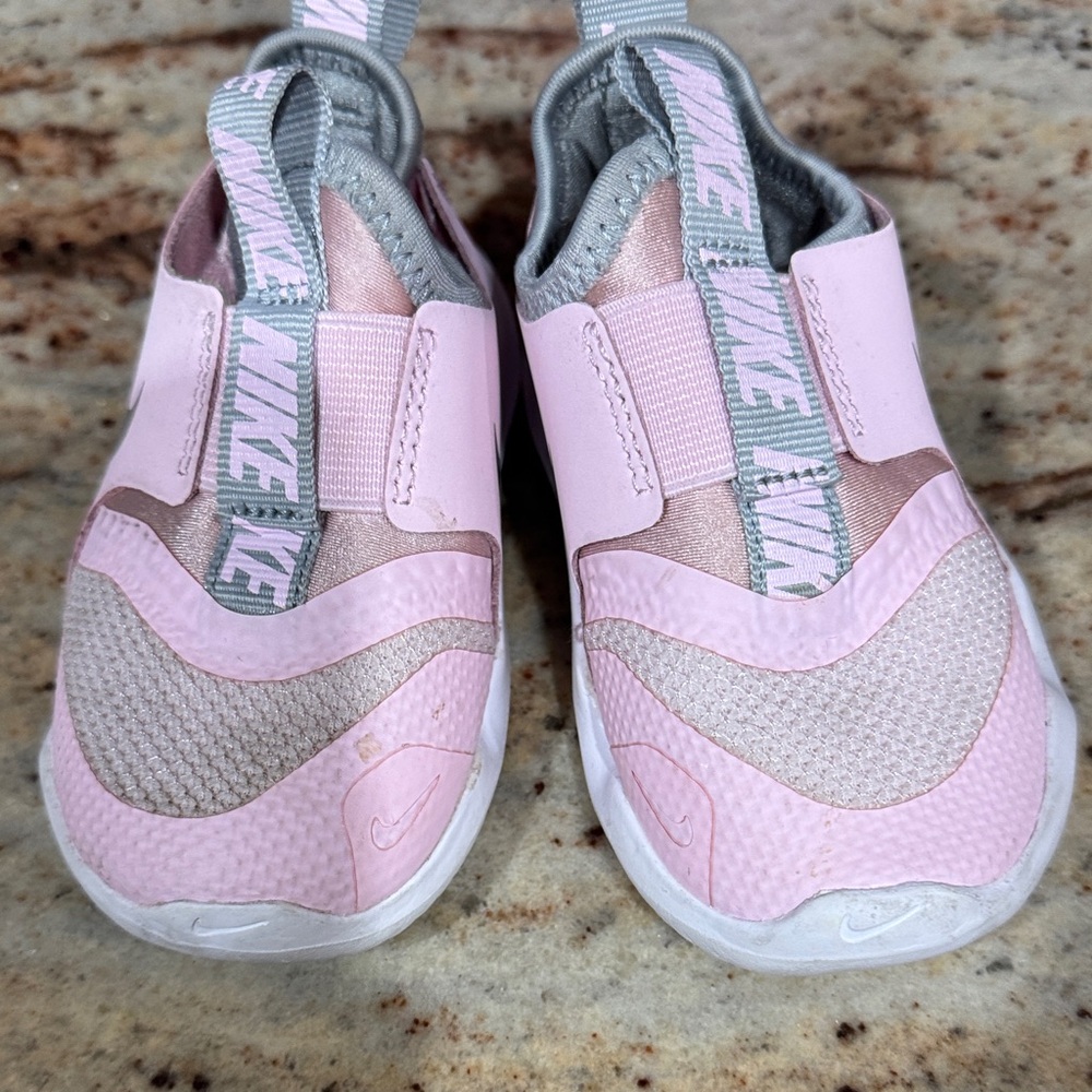 Nike Kids Pink and Gray Slip-On Sneakers